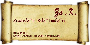 Zsohár Kálmán névjegykártya